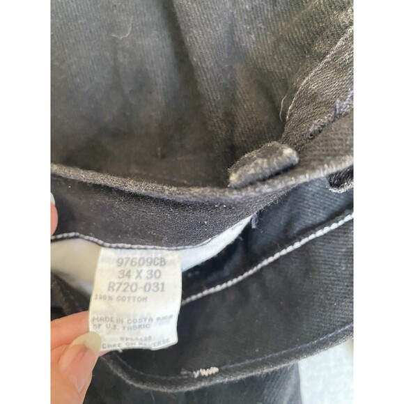 Wrangler Jeans 32x29 Black Relaxed Fit Dark Wash Straight Leg Tag 34x30 - Picture 9 of 12